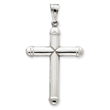 14K White Gold Hollow Cross Pendant