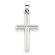 14K  White Gold Cross Pendant