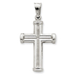 14K White Gold Hollow Cross Pendant
