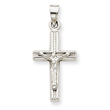 14K  White Gold Hollow Crucifix Pendant
