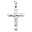 14K  White Gold Reversible Crucifix  Cross Pendant