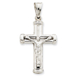 14K  White Gold Reversible Crucifix  Cross Pendant