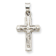 14K White Gold Reversible Crucifix  Cross Pendant