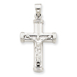 14K White Gold Reversible Crucifix  Cross Pendant