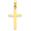 14K Gold Polished Cross Pendant