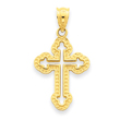 14K Gold Cut-Out Budded Cross Charm