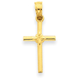 14K Gold Polished Cross Charm