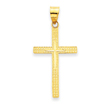 14K Gold Diamond -Cut Latin Cross Pendant