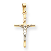 14K Two-Tone Gold INRI Crucifix Pendant