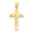 14K Gold Diamond-Cut Crucifix Pendant