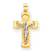 14K Two-Tone Gold Crucifix Pendant