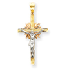 14K Tri-Color Gold Crucifix Pendant