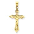 14K Gold Diamond-Cut Crucifix Pendant