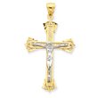 14K Two-Tone Gold Crucifix Pendant