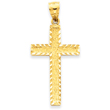 14K Gold Diamond-cut Cross Pendant