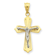 14K Two-Tone Gold Crucifix Pendant
