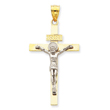 14K Two-Tone Gold INRI Crucifix Pendant