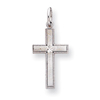14K White Gold Diamond-Cut Cross Pendant