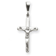 14K White Gold Crucifix Pendant