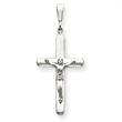 14K White Gold Crucifix Pendant