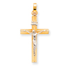14KTwo-Tone Gold INRI Hollow Crucifix Pendant