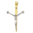 14K Two-Tone Gold Crucifix Charm