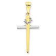 14K Two-Tone Gold Cross Pendant
