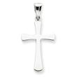 14K White Gold Hollow Cross Pendant