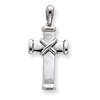 14K White Gold Latin Cross Pendant