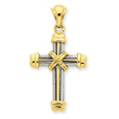 14K Two-Tone Gold Cross Pendant