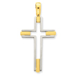 14K Two-Tone Gold Fancy Cross Pendant