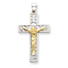 14K Two-Tone Gold Crucifix Pendant