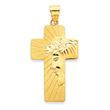 14K Gold Latin Jesus Cross Pendant