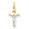14K  Two-Tone Gold INRI Crucifix Pendant