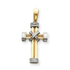 14K Two-Tone Gold Latin Cross Pendant