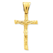 14K Gold Satin Crucifix Pendant