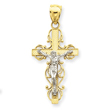 14K Two-Tone Gold Crucifix Pendant