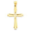14K Gold Polished Solid Cross Pendant