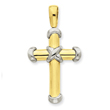 14K Two-Tone Gold Fancy Cross Pendant