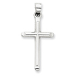 14K  White Gold Hollow Cross Pendant