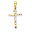 14K Two-Tone & Rhodium INRI Crucifix Pendant