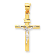 14K Two-Tone Gold INRI Crucifix Pendant