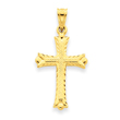 14K Gold Fleur de lis Cross Pendant