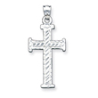 Sterling Silver Diamond -Cut Cross Pendant