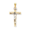 14K Two-Tone Gold INRI Crucifix Pendant