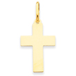 14K Gold Polished Cross Pendant