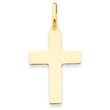 14K Gold Polished Cross Pendant