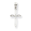 14K White Gold Passion Cross Charm