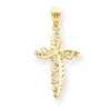 14K Gold Scroll Design Cross Pendant