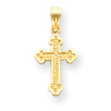 14K Gold Small Budded Cross Charm
